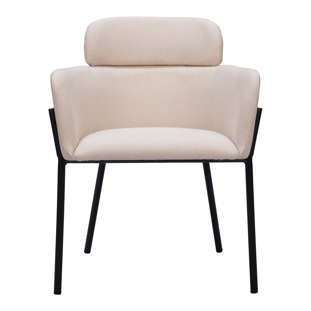 Silla Comercial para Cafetería - ZUO BREMOR - Beige - Asiento y Respaldo Tapizados