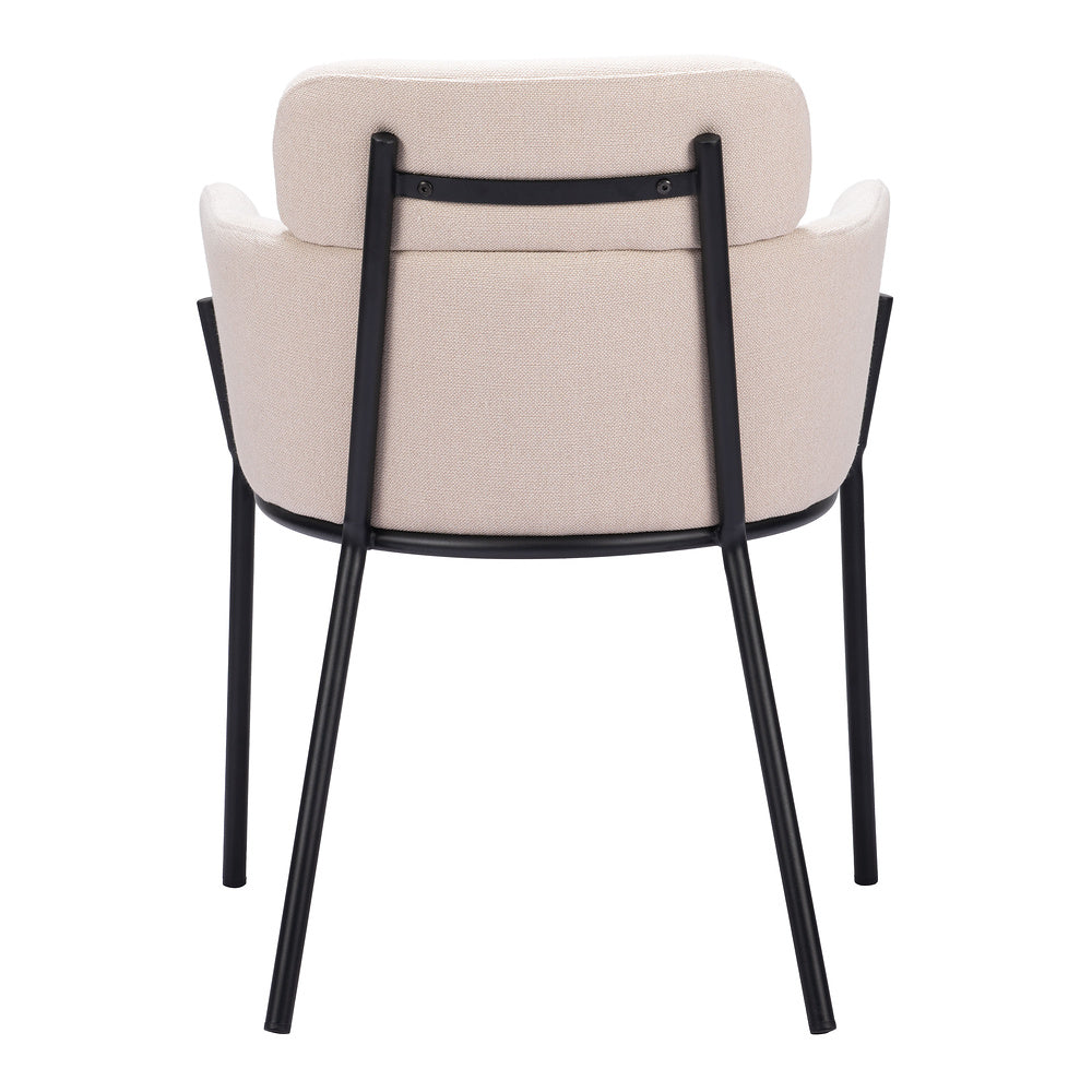 Silla Comercial para Cafetería - ZUO BREMOR - Beige - Asiento y Respaldo Tapizados