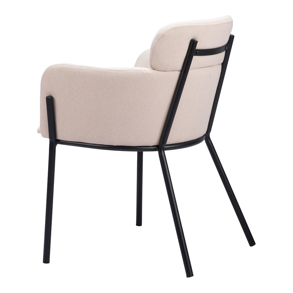 Silla Comercial para Cafetería - ZUO BREMOR - Beige - Asiento y Respaldo Tapizados