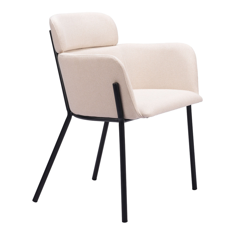 Silla Comercial para Cafetería - ZUO BREMOR - Beige - Asiento y Respaldo Tapizados