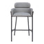 Banco Alto para Restaurante - ZUO BREMOR - Gris Pizarra - Asiento y Respaldo Tapizados en Lino Sintético
