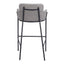 Banco Alto para Restaurante - ZUO BREMOR - Gris Pizarra - Asiento y Respaldo Tapizados en Lino Sintético