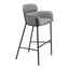 Banco Alto para Restaurante - ZUO BREMOR - Gris Pizarra - Asiento y Respaldo Tapizados en Lino Sintético