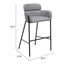 Banco Alto para Restaurante - ZUO BREMOR - Gris Pizarra - Asiento y Respaldo Tapizados en Lino Sintético