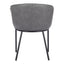Silla Comercial para Comedor de Empresa - ZUO GARSTON - Varios Colores - Asiento y Respaldo Tapizados en Piel Sintética - Gris