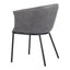 Silla Comercial para Comedor de Empresa - ZUO GARSTON - Varios Colores - Asiento y Respaldo Tapizados en Piel Sintética - Gris