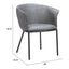 Silla Comercial para Comedor de Empresa - ZUO GARSTON - Varios Colores - Asiento y Respaldo Tapizados en Piel Sintética - Gris