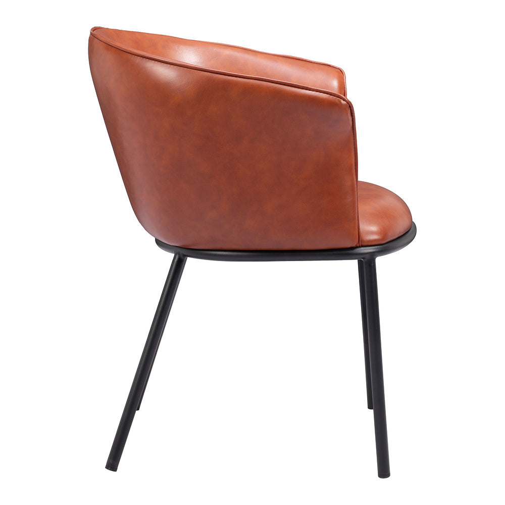 Silla Comercial para Comedor de Empresa - ZUO GARSTON - Varios Colores - Asiento y Respaldo Tapizados en Piel Sintética - Café