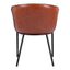 Silla Comercial para Comedor de Empresa - ZUO GARSTON - Varios Colores - Asiento y Respaldo Tapizados en Piel Sintética - Café
