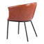 Silla Comercial para Comedor de Empresa - ZUO GARSTON - Varios Colores - Asiento y Respaldo Tapizados en Piel Sintética - Café