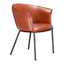 Silla Comercial para Comedor de Empresa - ZUO GARSTON - Varios Colores - Asiento y Respaldo Tapizados en Piel Sintética - Café