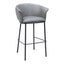 Banco Alto para Bar y Barra - ZUO GARSTON - Varios Colores - Asiento y Respaldo Tapizados en Piel Sintética - Gris