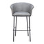 Banco Alto para Bar y Barra - ZUO GARSTON - Varios Colores - Asiento y Respaldo Tapizados en Piel Sintética - Gris