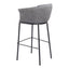 Banco Alto para Bar y Barra - ZUO GARSTON - Varios Colores - Asiento y Respaldo Tapizados en Piel Sintética - Gris