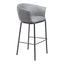 Banco Alto para Bar y Barra - ZUO GARSTON - Varios Colores - Asiento y Respaldo Tapizados en Piel Sintética - Gris