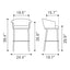Banco Alto para Bar y Barra - ZUO GARSTON - Varios Colores - Asiento y Respaldo Tapizados en Piel Sintética - Gris