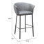Banco Alto para Bar y Barra - ZUO GARSTON - Varios Colores - Asiento y Respaldo Tapizados en Piel Sintética - Gris