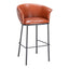 Banco Alto para Bar y Barra - ZUO GARSTON - Varios Colores - Asiento y Respaldo Tapizados en Piel Sintética - Café