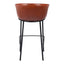 Banco Alto para Bar y Barra - ZUO GARSTON - Varios Colores - Asiento y Respaldo Tapizados en Piel Sintética - Café