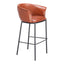 Banco Alto para Bar y Barra - ZUO GARSTON - Varios Colores - Asiento y Respaldo Tapizados en Piel Sintética - Café