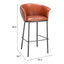 Banco Alto para Bar y Barra - ZUO GARSTON - Varios Colores - Asiento y Respaldo Tapizados en Piel Sintética - Café