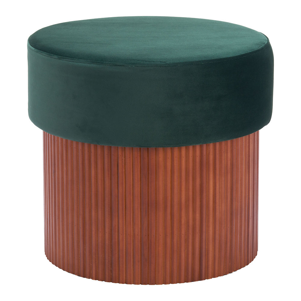 Otomán para Boutique - ZUO BOTO - Verde - Tapizado en Tela Tipo Terciopelo