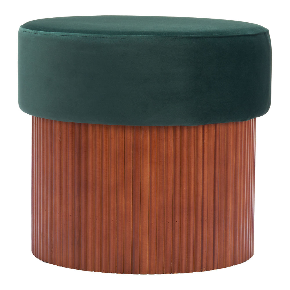Otomán para Boutique - ZUO BOTO - Verde - Tapizado en Tela Tipo Terciopelo