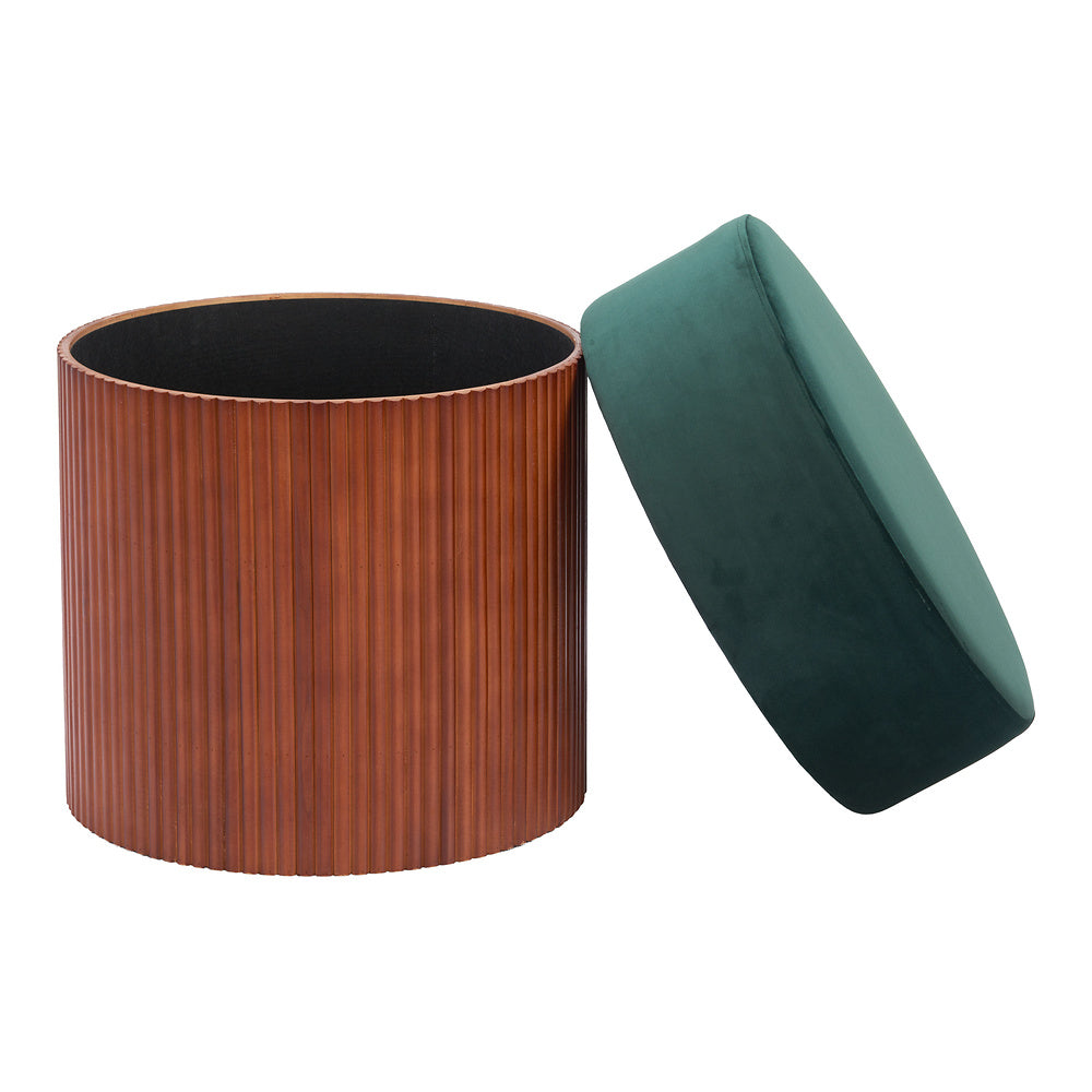 Otomán para Boutique - ZUO BOTO - Verde - Tapizado en Tela Tipo Terciopelo