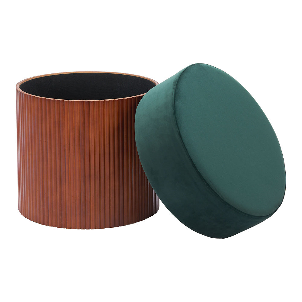 Otomán para Boutique - ZUO BOTO - Verde - Tapizado en Tela Tipo Terciopelo