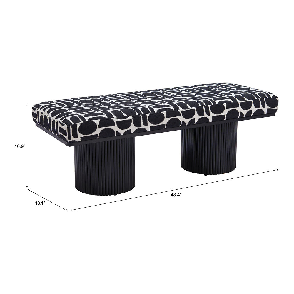 Banca para Sala de Espera 2 Plazas - ZUO BOTOIA - Varios Colores - Asiento y Respaldo Tapizados en Tejido Texturizado