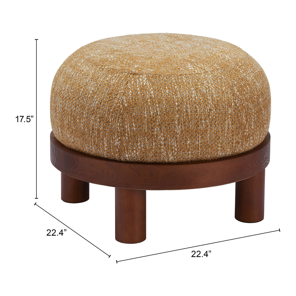 Otomán para Hotel - ZUO GOME - Varios Colores - Tapizado en Tejido Texturizado - Amarillo Avena