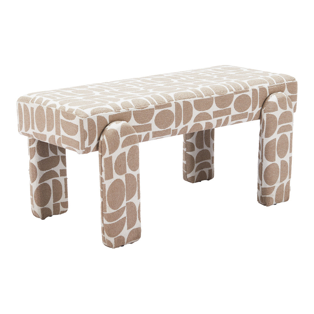 Banca para Comedor de Empresa 2 Plazas - ZUO BLATO - Multicolor - Asiento y Respaldo Tapizados en Tejido Texturizado