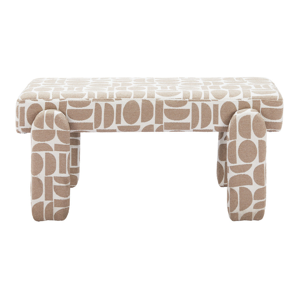 Banca para Comedor de Empresa 2 Plazas - ZUO BLATO - Multicolor - Asiento y Respaldo Tapizados en Tejido Texturizado