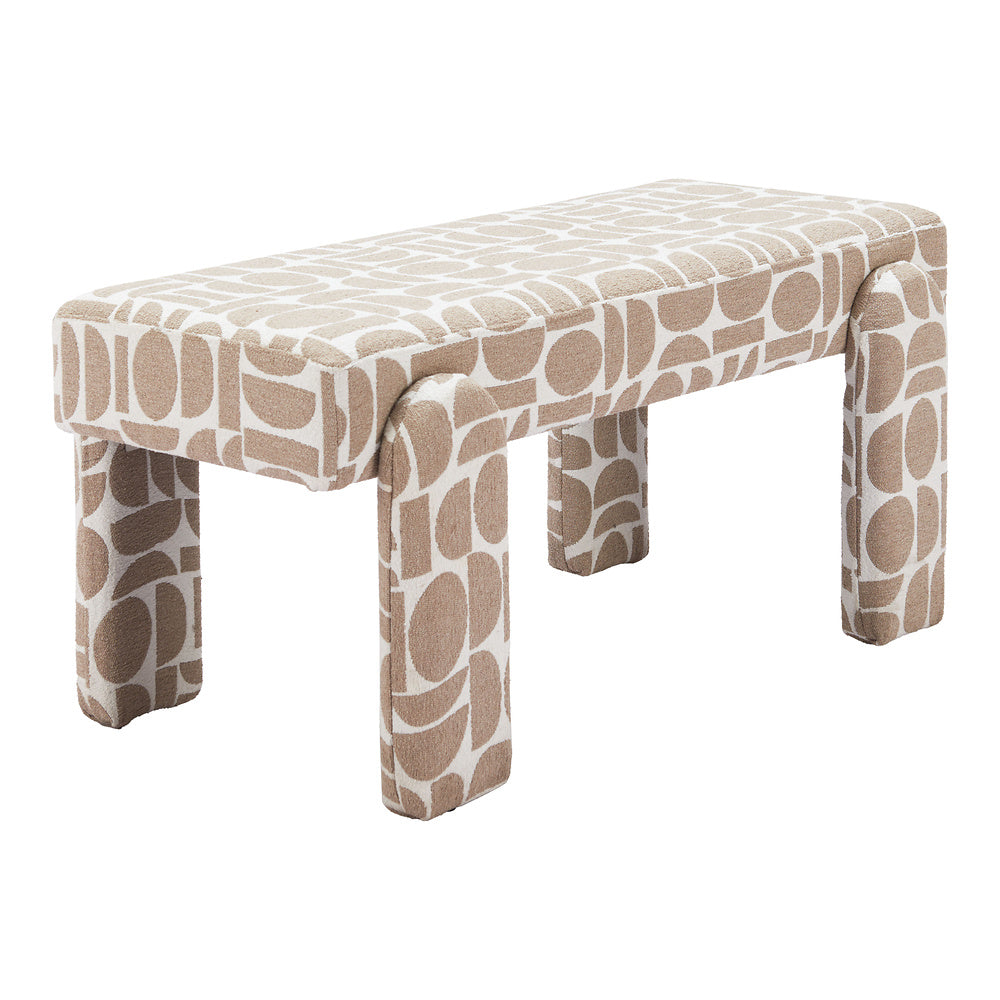 Banca para Comedor de Empresa 2 Plazas - ZUO BLATO - Multicolor - Asiento y Respaldo Tapizados en Tejido Texturizado