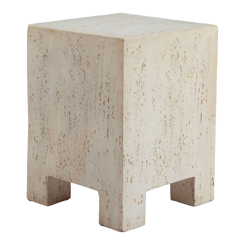 Mesa Auxiliar para Área de Descanso - ZUO KITARA - Beige - Cubierta de Óxido de Magnesio Símil Piedra y Estructura de Óxido de Magnesio