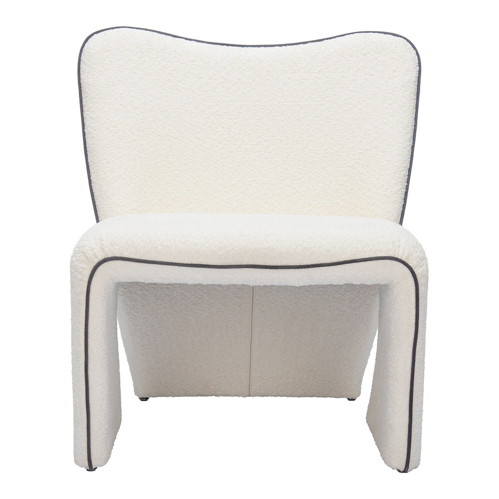 Sillón Ocasional para Spa - ZUO NOVO - Marfil - Asiento y Respaldo Tapizados en Tejido Texturizado