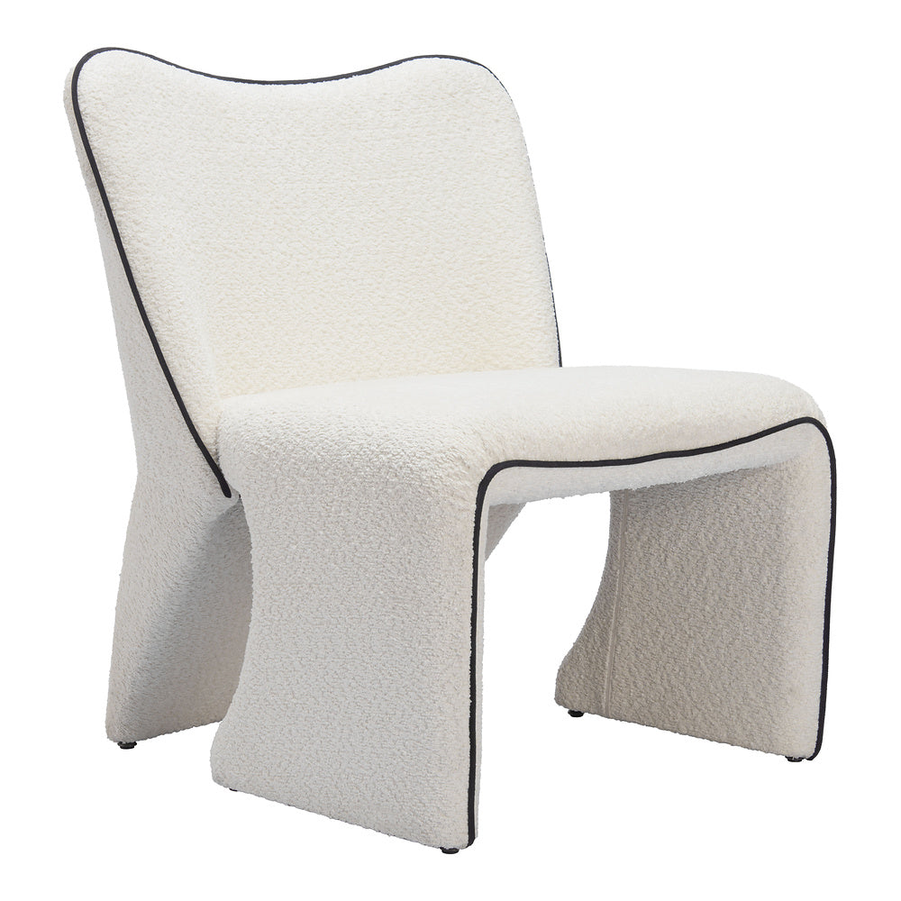 Sillón Ocasional para Spa - ZUO NOVO - Marfil - Asiento y Respaldo Tapizados en Tejido Texturizado