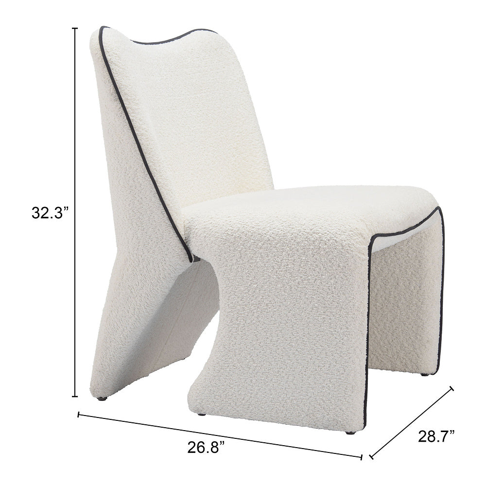 Sillón Ocasional para Spa - ZUO NOVO - Marfil - Asiento y Respaldo Tapizados en Tejido Texturizado
