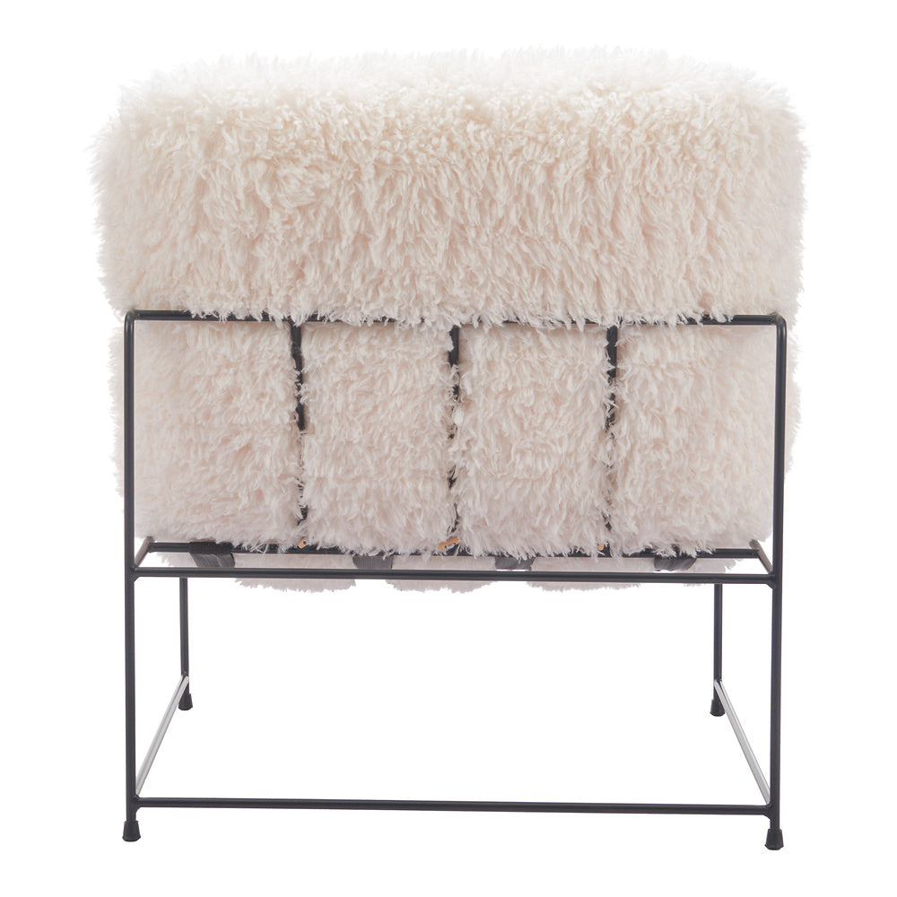Sillón Ocasional para Área de Descanso - ZUO PELUT - Blanco - Asiento y Respaldo Tapizados