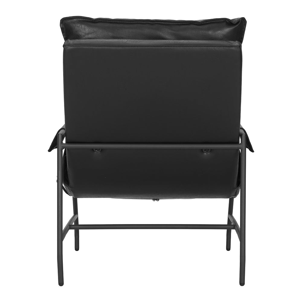 Sillón Ocasional para Coworking - ZUO HALAUS - Negro - Asiento y Respaldo Tapizados en Piel Sintética