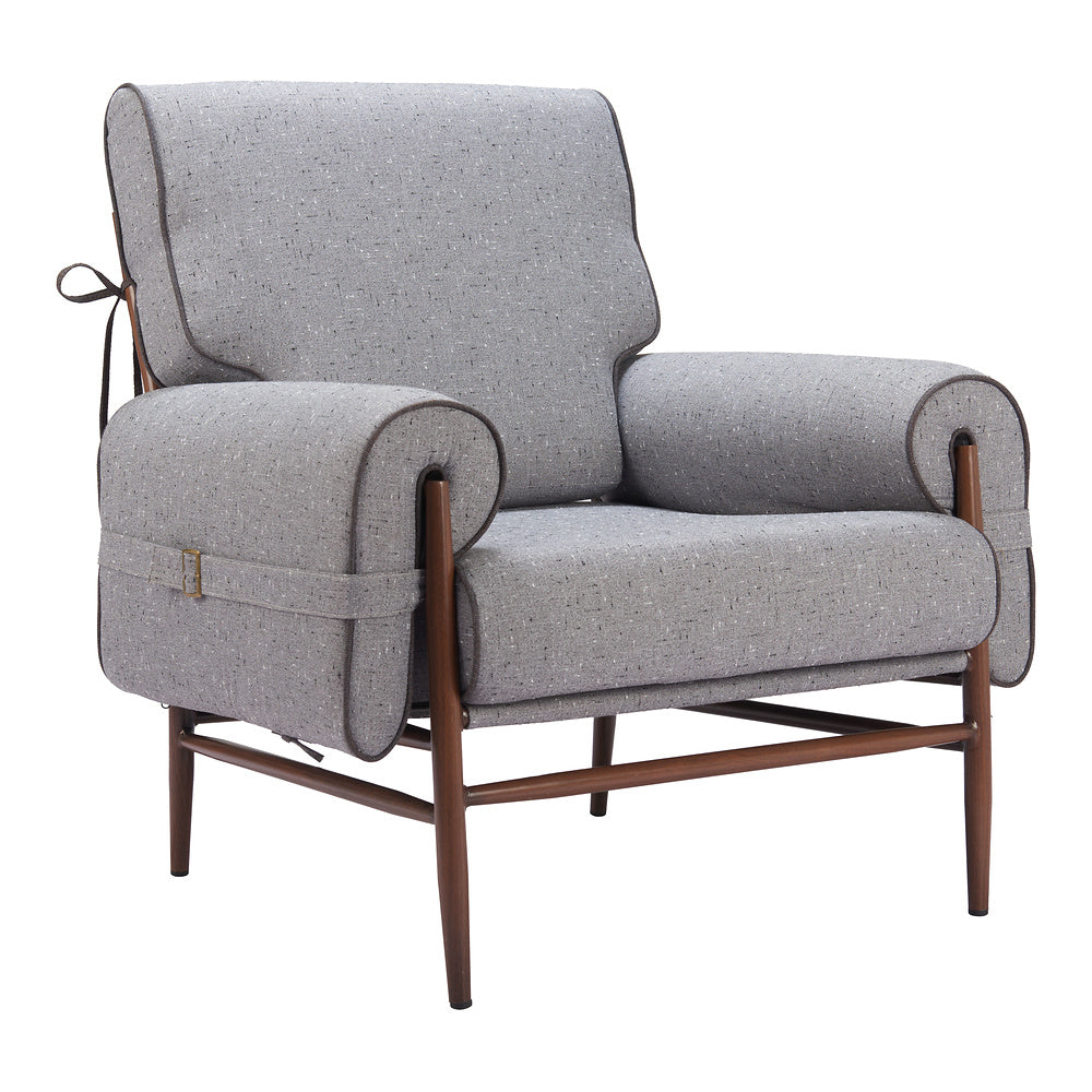 Sillón Ocasional para Salón de Belleza - ZUO KLEM - Gris - Asiento y Respaldo Tapizados en Tejido Texturizado