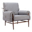 Sillón Ocasional para Salón de Belleza - ZUO KLEM - Gris - Asiento y Respaldo Tapizados en Tejido Texturizado