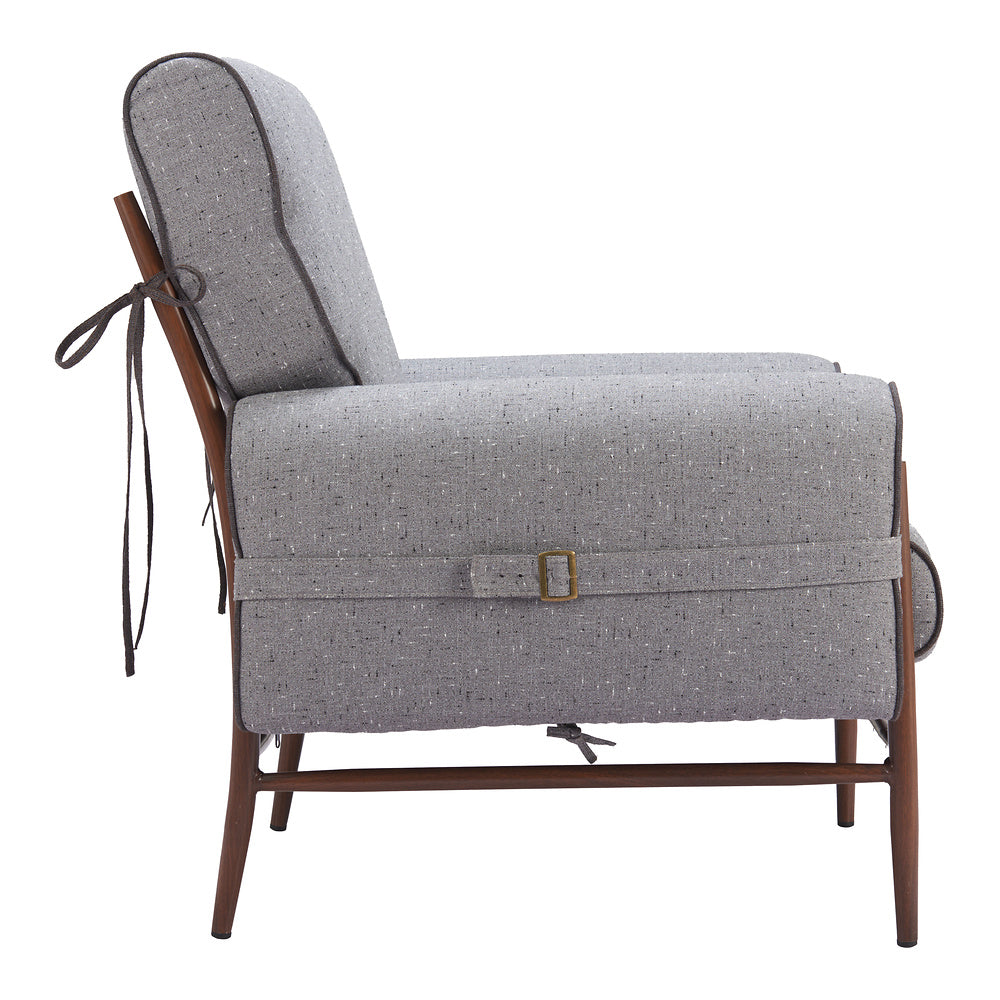 Sillón Ocasional para Salón de Belleza - ZUO KLEM - Gris - Asiento y Respaldo Tapizados en Tejido Texturizado