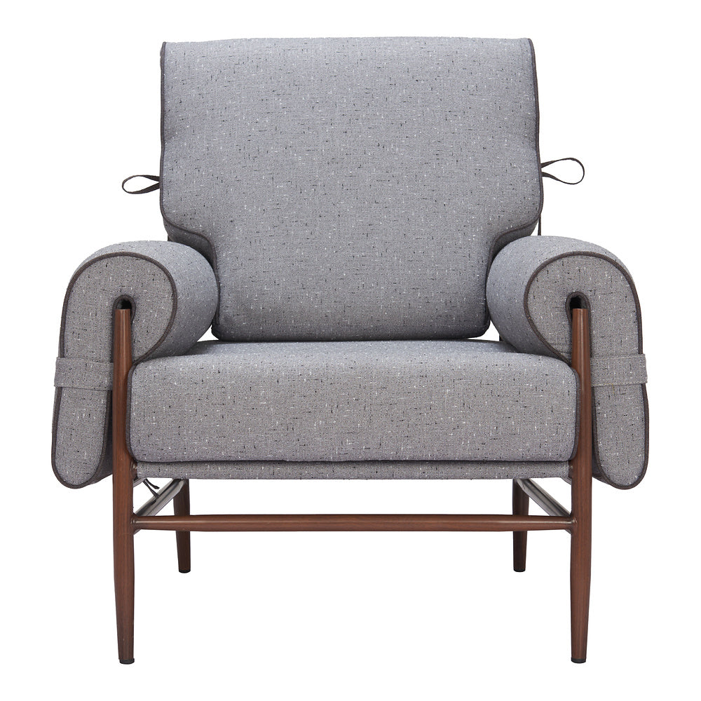 Sillón Ocasional para Salón de Belleza - ZUO KLEM - Gris - Asiento y Respaldo Tapizados en Tejido Texturizado