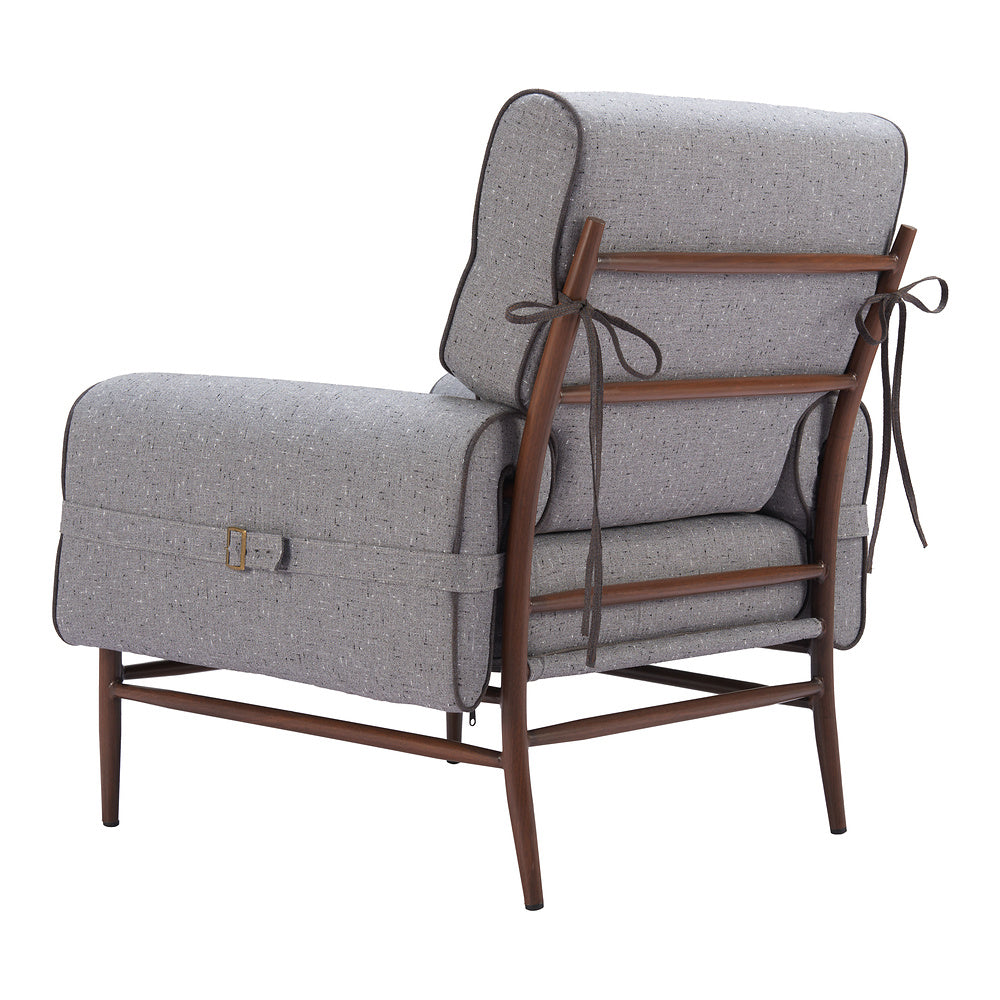 Sillón Ocasional para Salón de Belleza - ZUO KLEM - Gris - Asiento y Respaldo Tapizados en Tejido Texturizado