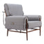 Sillón Ocasional para Salón de Belleza - ZUO KLEM - Gris - Asiento y Respaldo Tapizados en Tejido Texturizado