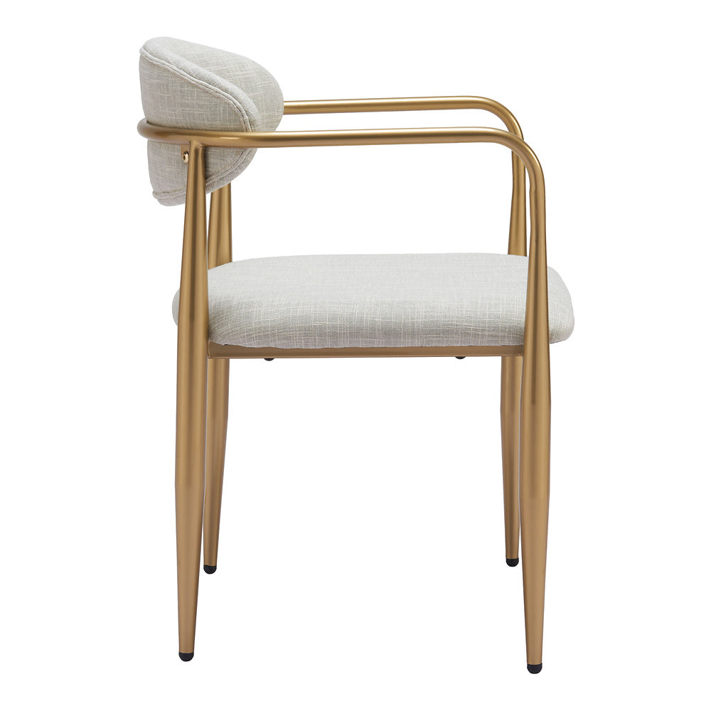 Silla Comercial para Comedor de Empresa - ZUO ZENS - Gris Pluma - Asiento y Respaldo Tapizados en Tejido Texturizado