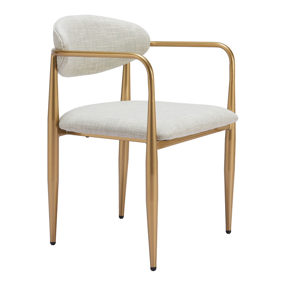 Silla Comercial para Comedor de Empresa - ZUO ZENS - Gris Pluma - Asiento y Respaldo Tapizados en Tejido Texturizado