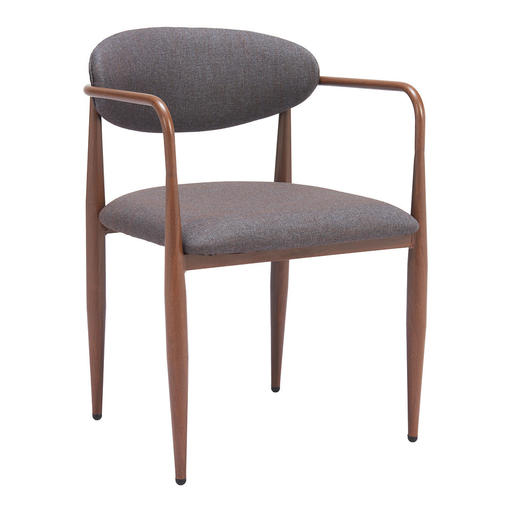 Silla Comercial para Comedor de Empresa - ZUO ZENS - Gris Trufa - Asiento y Respaldo Tapizados en Tejido Texturizado
