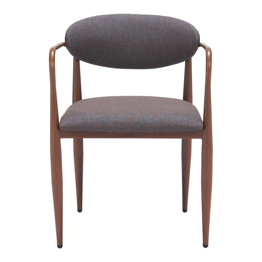 Silla Comercial para Comedor de Empresa - ZUO ZENS - Gris Trufa - Asiento y Respaldo Tapizados en Tejido Texturizado
